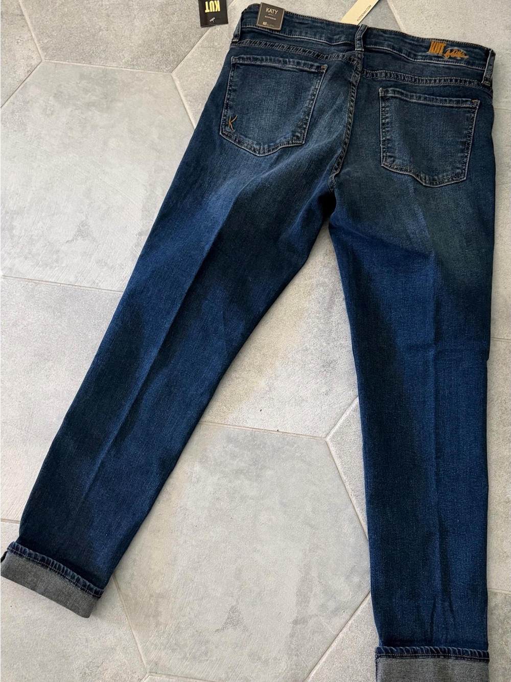 Kut from the Kloth Indigo Distressed Boyfriend Jeans - Picture 3 of 3